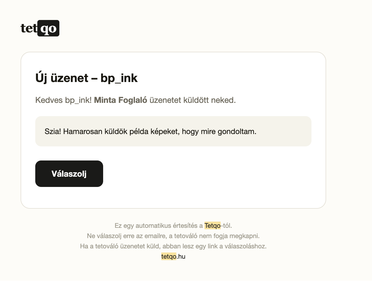 Email értesítés új üzenetről